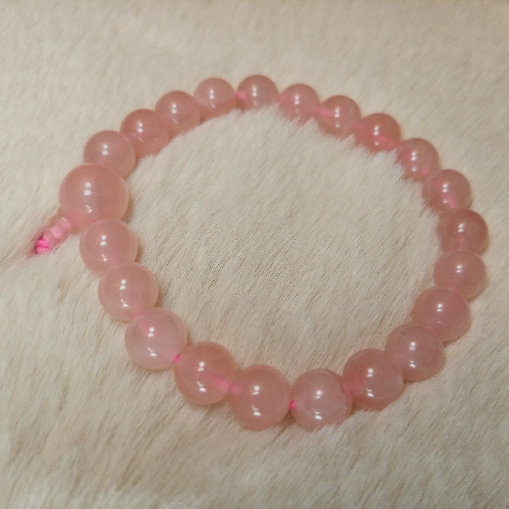 Pink Rutilated Quartz Stretch Bracelet - Picture 4 of 8